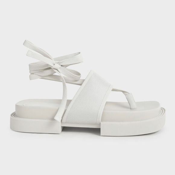 Charles & Keith Shoes - CHARLES & KEITH sandals. Alex Recycled Polyester Tie-Around Thong Sandals